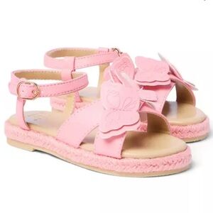 Janie and Jack Infant Baby Toddler Butterfly Espadrille Sandals 6 Pink Peach New